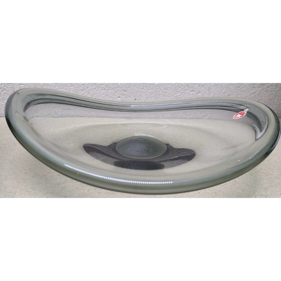 Holmegaard Per Lutken Glass Freeform Bowl Dish Danish Signed 1959 12" x 11" - Picture 2 of 5